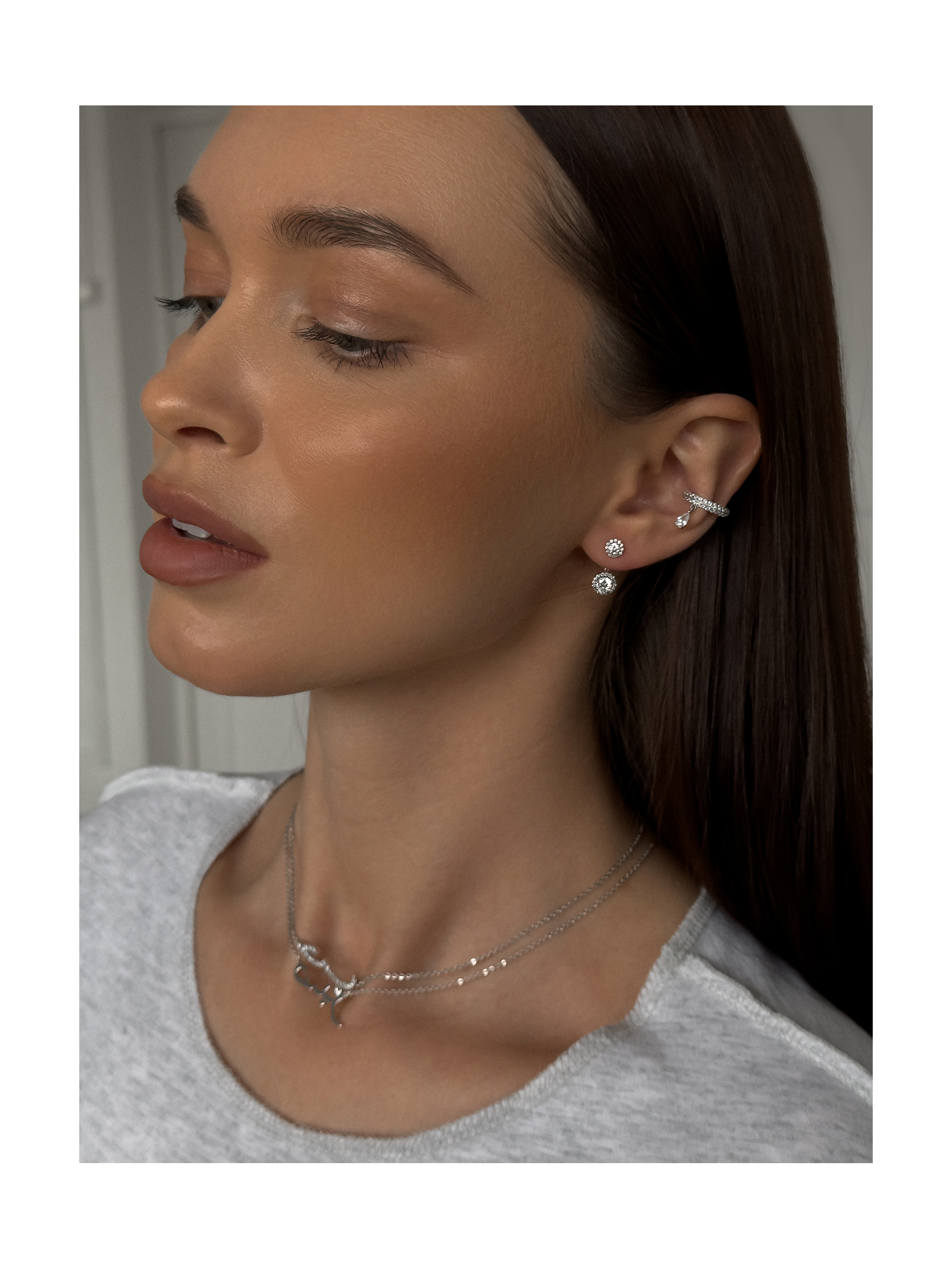 Серьги 2-в-1 Винтаж округлые