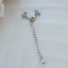 Замочек карабин с коннектором 10*5 мм для многорядных колье, 2 нити, родий. З107