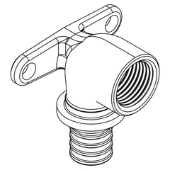 Угольник REHAU настенный с внутренней резьбой 20-Rp 3/4 RX (14563601001)