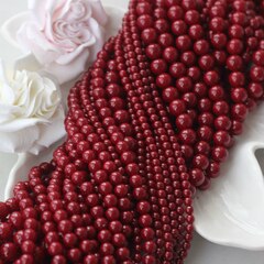 Майорка тёмно-бордовая 4 мм, 1 нить, МА222