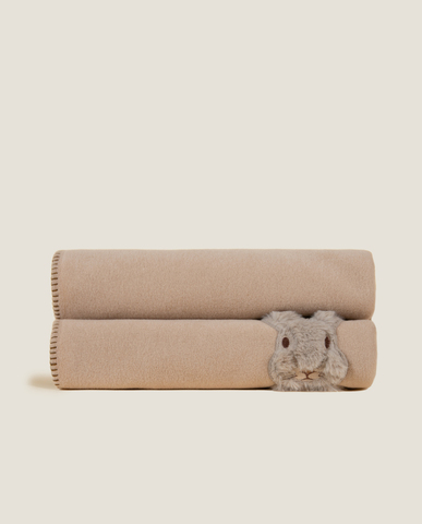 Плед детский 130x160 Frati Home Sweet Rabbit Beige бежевый с аппликацией заяц