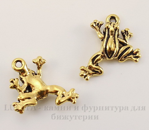 Подвеска TierraCast "Лягушка" (цвет-античное золото) 20х16 мм