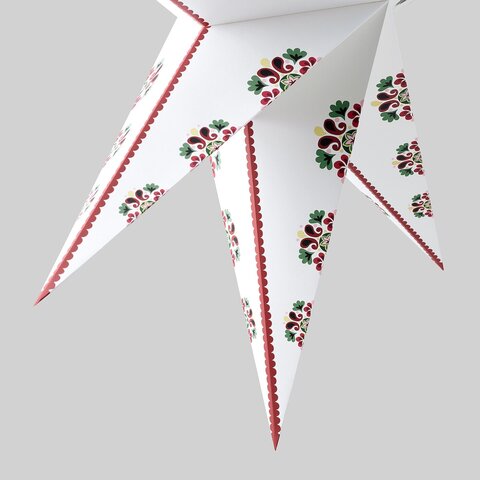 Новогоднее украшение (звезда) Födelse, 90 см, белый/с рисунком, бумага