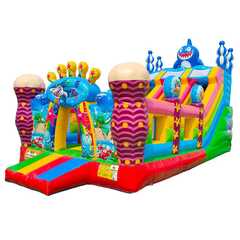 Коммерческий надувной батут с горкой «В гостях у моря 2», 8*4*5 м