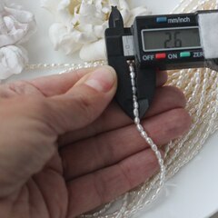 Жемчуг натуральный речной, рис, 3,9-4,5 мм, 1 нить, Ж016