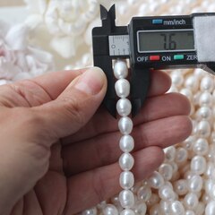 Жемчуг натуральный речной, рис, 8,8-11 мм, 1 нить, Ж029