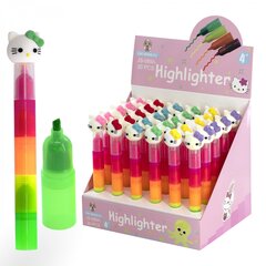 
          Текстовыделитель сегментный, 4 цв., Alingar, "Кошечка", цветной корпус ассорти, скошенный, 1-4 мм, неоновые цвета, 30 шт/уп. картонный шоу-бокс