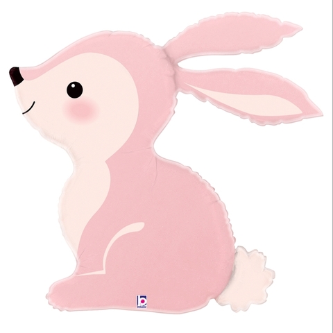 Воздушный шар фигура Зайчик розовый, 91 см