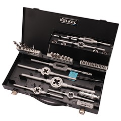 Набор метчиков и плашек M3 -M12 HSSE 45пр Volkel 49151