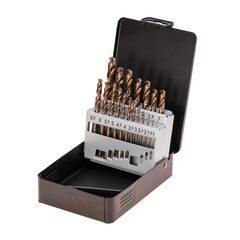 Набор сверл по металлу 1-10мм 19шт DIN338 HSSE-Co5 Terrax by Ruko A215214