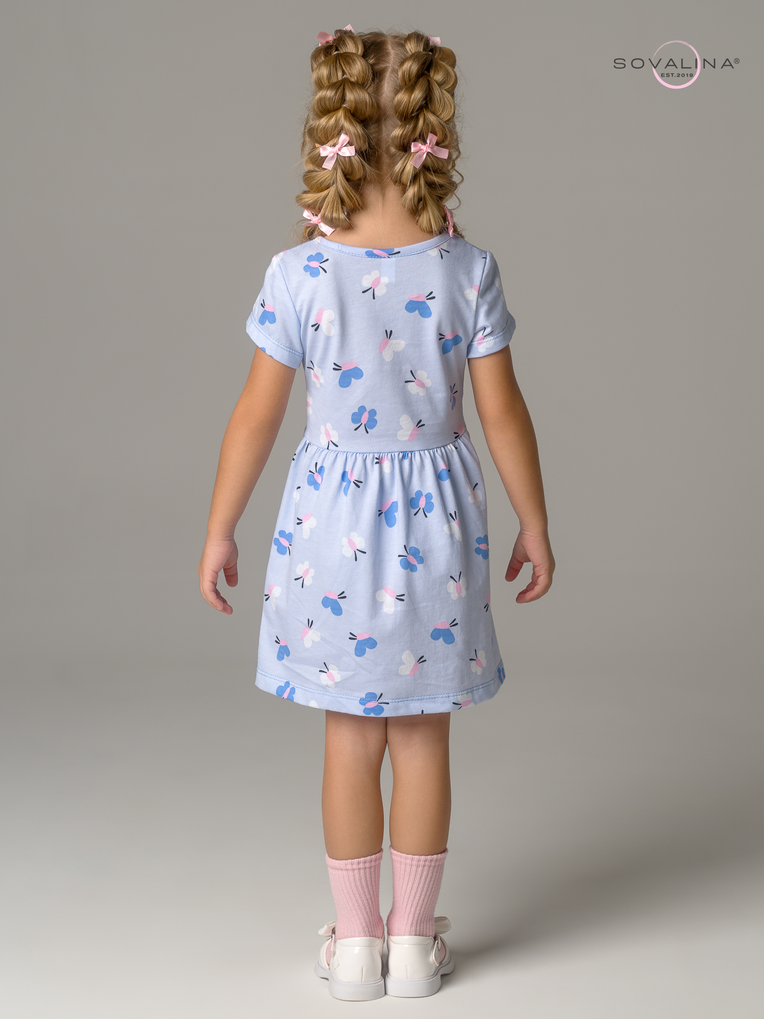 Платье Лето синие бабочки