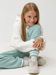 брюки  для девочки  КР 400782-1/голубой прибой