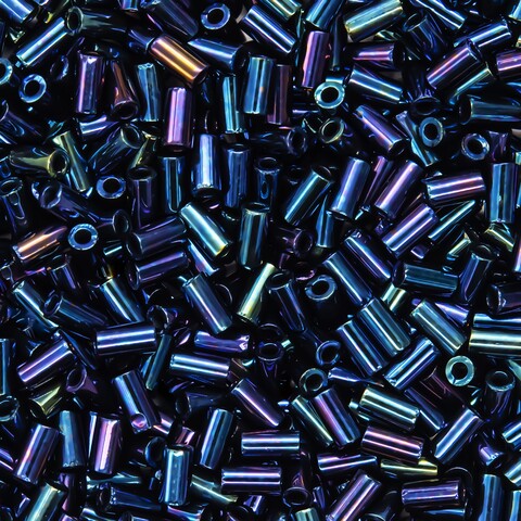 Японский бисер TOHO Bugle (стеклярус) 3mm (№82), металлизированный, непрозрачный глянцевый