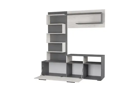 Гостиная Евро графит / дуб крафт белый