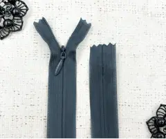 Молния потайная, L 60 см, сине-серый