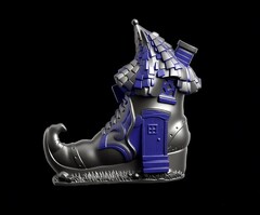 Силиконовый молд № 417 Домик башмак 2 D ( серия домики для гномов и фей)