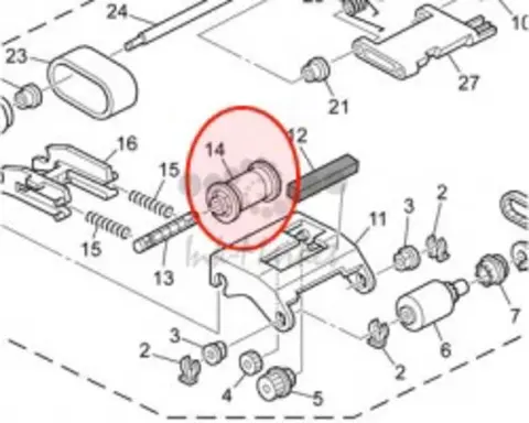 Приводной ролик ремня подачи бумаги Ricoh ROLLER - PAPER FEED BELT B3872113