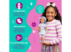 Glitter Girls Сиара с фиолетово-голубыми волосами и с аксессуарами для волос 35 см. (GG51101)