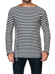 Купить настоящую тельняшку двойной вязки - Магазин тельняшек.руТельняшка двойной вязки 100% хлопок ВМФ (темно-синяя полоса) ГОСТ МИНОБОРОНЫ в Магазине тельняшек