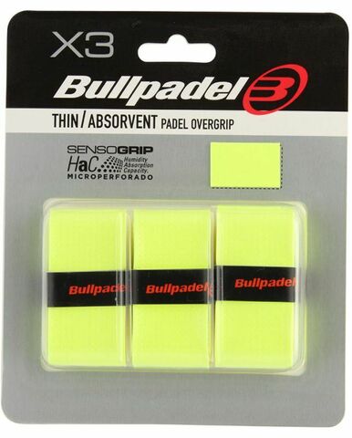 Намотки теннисные Bullpadel Padel Overgrip GB 1705 3P - amarillo aufre fluor