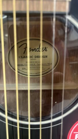 Fender CC-60SCE BLK WN электроакустическая гитара