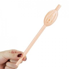 Коктейльные трубочки в виде вагины черный/бежевый/коричневый (9 шт.)