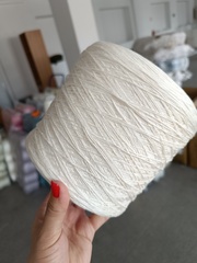 Хлопок 100% с люрексом - теплый белый - 500гр - 100гр/500м