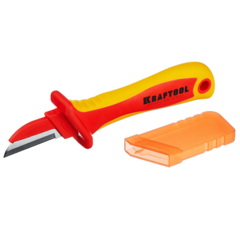 KRAFTOOL KN-1, 1000 В, прямой, диэлектрический нож электрика (45401)