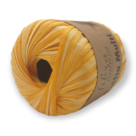 Пряжа Fibra Natura Raffia Multi 15 желт.меланж (уп. 3 мотка)