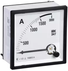 Амперметр Э47 1500/5А кл. точн. 1,5 96х96мм ИЭК  IPA20-6-1500-E