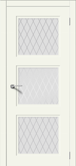 Межкомнатная дверь Стелла 1 / Цвет РАЛ 9010 / Остекление "Белое матовое Кристалл" / Двери Верда
