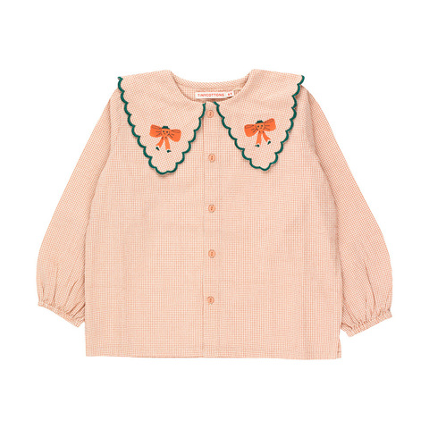 Блуза Tinycottons Bow Scalloped Collar Pink