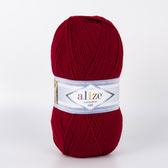 ALIZE "LANAGOLD 800", 49% шерсть, 51% акрил, 100 гр, 800 м, 390 вишня