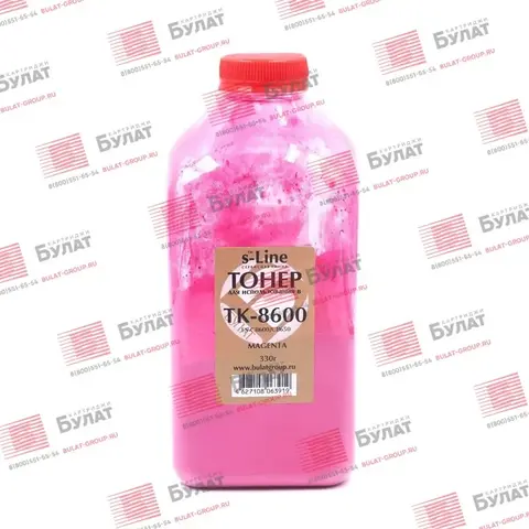 Тонер с девелопером БУЛАТ s-Line TK-8600 для Kyocera FS-C8600, FS-C8650 (Пурпурный, банка 330 г)