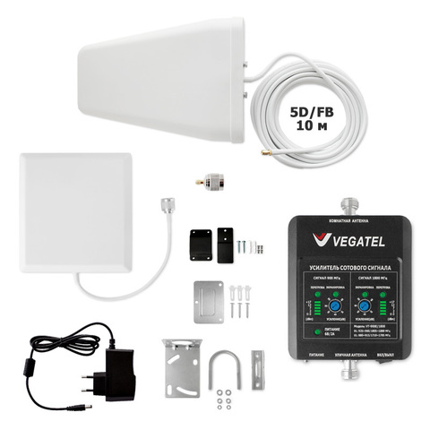 Усилитель сотовой связи VEGATEL VT-900E/1800-kit (дом, LED)