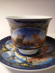 Чайная пара с видами Петербурга