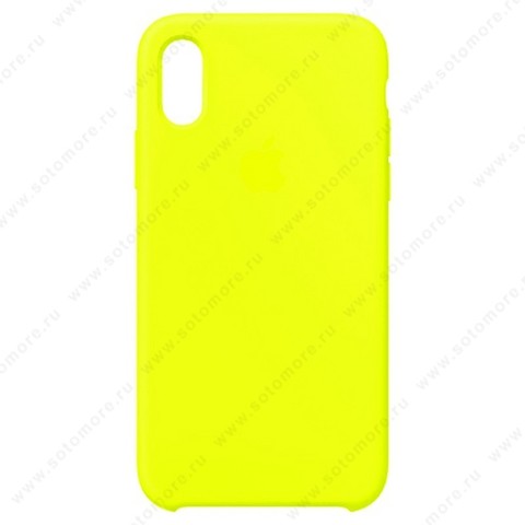 Накладка Silicone Case для Apple iPhone XS Max лимонный