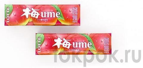 Жевательная резинка Lotte Ume с японской сливой, 9 пластинок