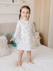 Платье с длинным рукавом Mjölk Ёжики на экрю