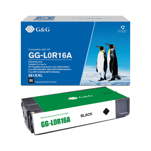 GG-L0R16A G&G струйный черный картридж 981XXL для HP PW 556dn/xn MFP586f/z/dn, 55650, 58650 465ml