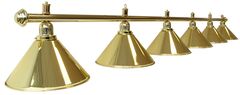 Лампа на шесть плафонов «Elegance» (золотистая штанга, золотистый плафон D35см)