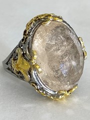 Ева-топаз (серебряное кольцо с позолотой)