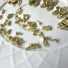 Замок для шкатулок + гвоздики, цвет золотой, 2х3 см, металлический, набор 10 штук.