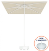 Зонт пляжный с базой на колесах Kiwi Clips&Base, 200х200 см, бежевый