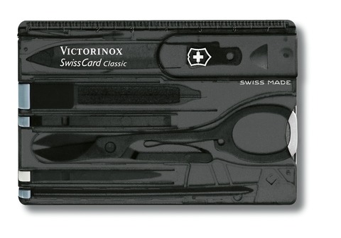 Швейцарская карта Victorinox SwissCard Classic Black (0.7133.T3) чёрная полупрозрачная - Wenger-Victorinox.Ru