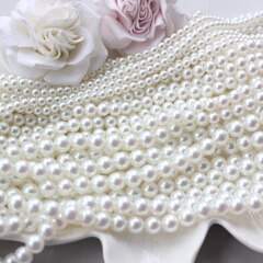 Майорка белый перламутр 4 мм, 1 нить, МА177