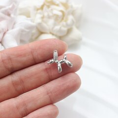 УЦЕНКА!!! Подвеска Пудель с фианитами 15*17 мм, родий, У121