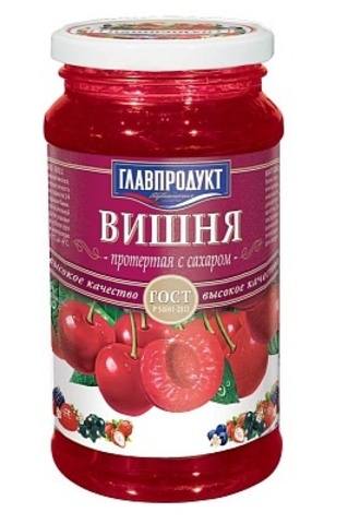 Вишня  протертые с сахаром   ст банка 550