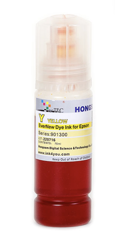 Чернила DCTec водорастворимые L8050 EverNew Yellow (желтый) с ключом 70 мл