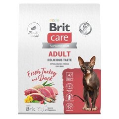 Сухой корм для привередливых кошек Брит Кеа BRIT CARE Cat Adult Delicious Taste с уткой и индейкой, 7кг